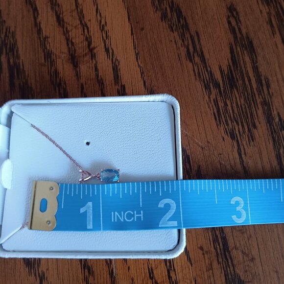 Le Vian® Pendant Necklace 3/8ct. tw. Ocean Blue Topaz in Strawberry Gold® - Picture 4 of 4